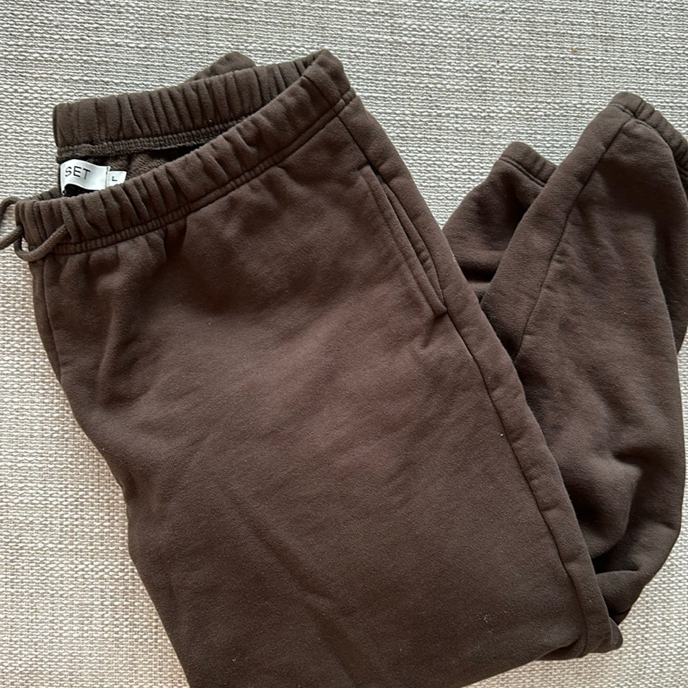 SET ACTIVE HEAVYWEIGHT SWEATS DRAWSTRING SWEATPANTS - BROWNSTONE